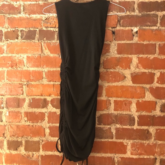 Rouched Sides Black Dress - Picture 2 of 3